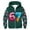 Dark Green, variant on 67 shirt G'irls Cartoon Print Hooded Zip Up Jacket Long Sleeve Athletic Outerwear For K'ids Casual Sports Coat