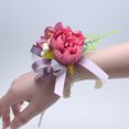thumbnail image 4 of Peonía Dalia Novia Y Dama De Honor Flor De Simulación De Tela De Seda - Flor De Muñeca Color Ciruela, 4 of 11
