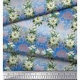 thumbnail image 2 of Soimoi Polyester Crepe Fabric Leaves & Magnolia Floral Print Fabric by Yard 52 Inch Wide, 2 of 5