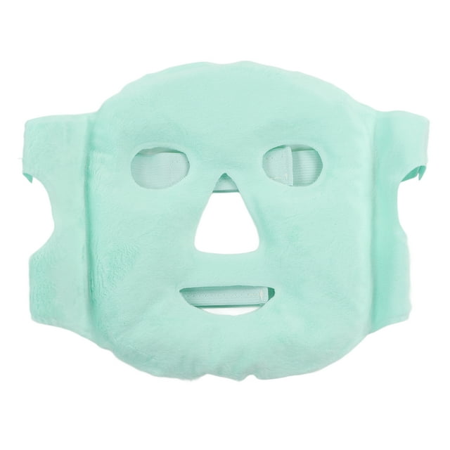 Compresa de gel frío y caliente con perlas para la cara, suave, para aliviar el estrés y la hinchazón, para dormir, color verde claro