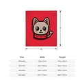 thumbnail image 5 of Cozy Flannel Blanket - Soft Warm Durable Perfect for Sofa Travel Bed & Chair - Cute Cartoon Cat Design with Red Outfit & Blue Gem, 5 of 7