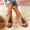 Khaki, variant on Women's Ladies Fashion Casual Flat Fringe Shoes Slippers Peep Toe Sandals Purple 7(39)
