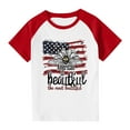 thumbnail image 4 of MKOSPLRT USA Shirts Toddler American Flag Shirts Short Sleeve Raglan Shirts Crew Neck Vintage Graphic Tees Red White and Blue Tshirts, 4 of 7