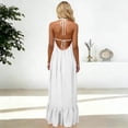 thumbnail image 6 of Xcmzpl Backless Cami Dresses for Women Cami Lounge Dress Backless Solid Color Sleeveless House Dress Long Sundress with Back Tie, 6 of 8