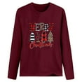 thumbnail image 4 of Christmas GiftsGATXVG Women's Merry Christmas Shirts Funny Leopard Plaid Tree Graphic Cute Long Sleeve Crewneck Tees Tops, 4 of 5