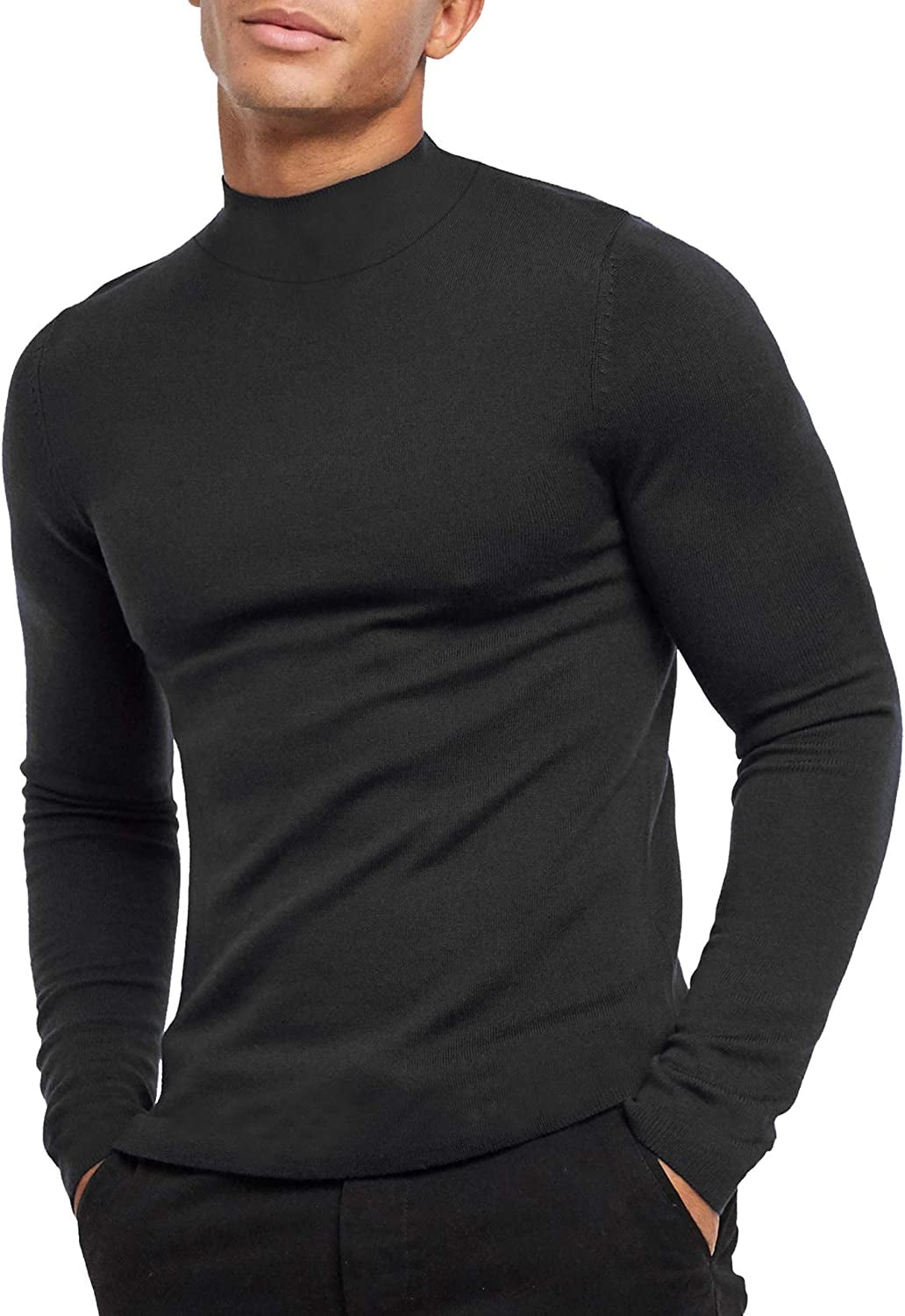 men's lightweight mock turtleneck