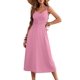 thumbnail image 1 of Vestido largo Dokotoo 2025 de verano con botones, rosa fruncido, 1 of 6