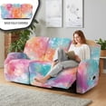 thumbnail image 3 of Xoenoiee Firework Tie Dye Print Recliner Sofa Slipcover, 8 Pieces Polyester Fabric Stretch Sofa Covers for 3 Seat Reclining Couch, Soft Washable Furniture Protector with Pockets, 3 of 7