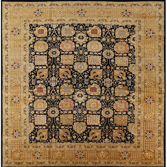 Ahgly Company Machine Washable Indoor Square Industrial Modern Sangria Brown Area Rugs, 3' Square