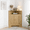 Oak, variant on Smuxee Farmhouse Corner Bathroom Storage Cabinet, Freestanding Triangle Linen Organizer Cabinet with Barn Doors & Adjustable Shelves for Laundry Room,White