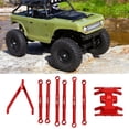 thumbnail image 4 of For SCX24 Tie Rod Kit, For SCX24 Pull Rod Kit Durable Vivid Color Aluminium Alloy 6Pcs Light Weight  For DIY Red, 4 of 8