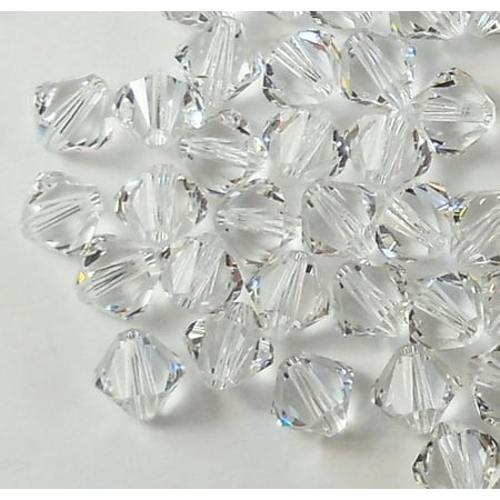 Available Swarovski Elements Bead - 4mm Clear Swarovski Bicone Beads Xillian 144 Piece By Crystal Passions Distributor of Swarovski Elements Crystals Made in Austria Xillion Cut 5328