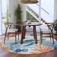 thumbnail image 3 of Sea Turtle Coastal Round Area Rug 6Ft Washable Circle Rugs for Bathroom Office, Summer Beach Coral Nautical Teal Wood Non-Slip Carpet Floor Mats Indoor Outdoor Carpet Runner Aesthetic Home Decor, 3 of 8