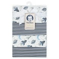 thumbnail image 2 of Gerber Organic 4-Pack Flannel Blankets, Outerspace and Stripe, 2 of 2