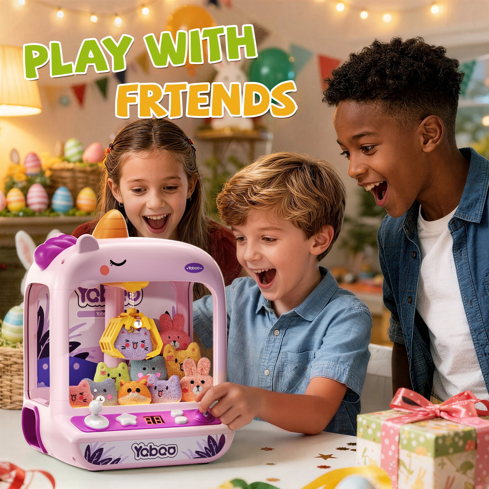 Gelomee Claw Machine for Kids, Mini Vending Machine Toys for Girls, Arcade with Light & Music for Boys, Christmas Birthday Gifts Toys Aged 3+ Year Old