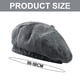 thumbnail image 2 of 56-58 cm sombrero circunferencia retro gran circunferencia de la cabeza boina vaquera mujer verano casual lavado color protector solar sombrero, 2 of 5