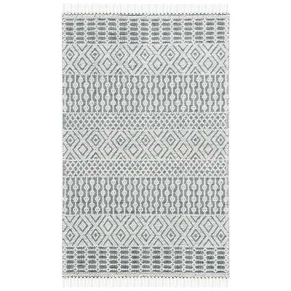 SAFAVIEH Natura Cordelia Southwestern Wool Area Rug, Ivory/Black, 3' x 5'