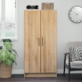thumbnail image 6 of Prepac Elite Tall Garage Storage Cabinet & Pantry Storage Cabinet, 2-Door Freestanding Garage Cabinet with Adjustable Shelves, 16" D x 32" W x 65" H, Oak OES-3264, 6 of 10