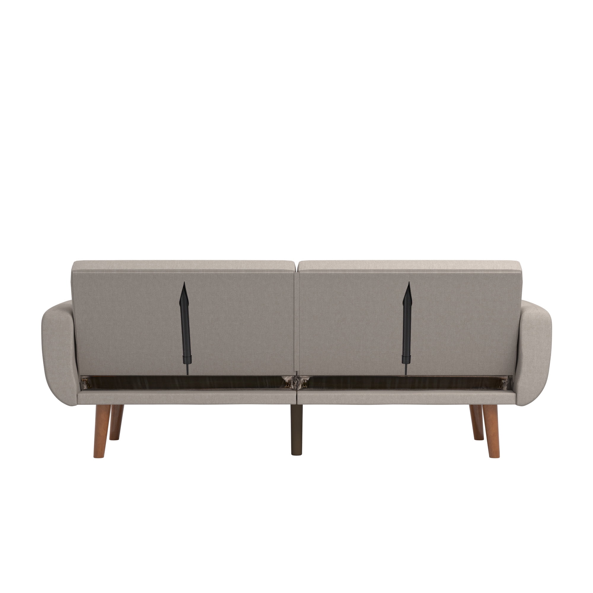 Weston Home Fosnavag Upholstered Convertible Futon Sofa Bed with USB, Light Grey Linen