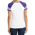 thumbnail image 2 of Mafoose Ladies Game V-Neck Tee White/Heathered Purple X-Small, 2 of 4