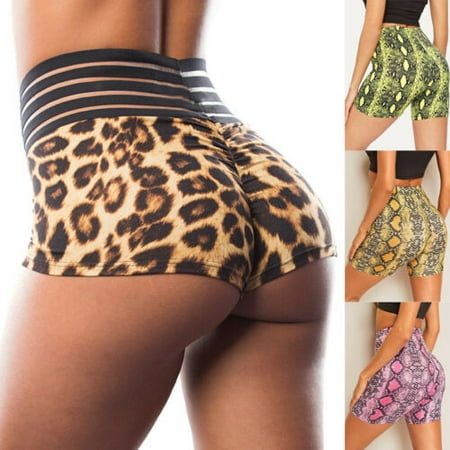 Womens Leopard Yoga Sport Shorts Underwear Dance Tights Gym Workout Pants (Best Underwear For Yoga Pants)