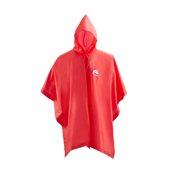 Ozark Trail Adult Poncho Raincoat 3/4 Sleeve for Men and Women, Red