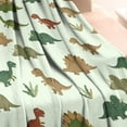 thumbnail image 3 of Light Green Dinosaurs Plants Pattern Blanket,Comfortable Soft Flannel Throw Blanket,All Season,Warm Lightweight Blankets for Sofa Bed Couch Living Room Chair,30"x40", 3 of 4