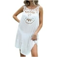 thumbnail image 6 of TMOYZQ Women's Swimsuits Cover Ups Solid Color Crochet Tassel Cover-Up Dress Beach Bathing Suit Bikini Coverups Dress, 6 of 9