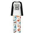 thumbnail image 2 of Pyjama de Halloween Assorti aux Vêtements de Nuit Classique Imprimé Lettre Raglan à Manches Longues + Ensemble Pantalon, 2 of 6