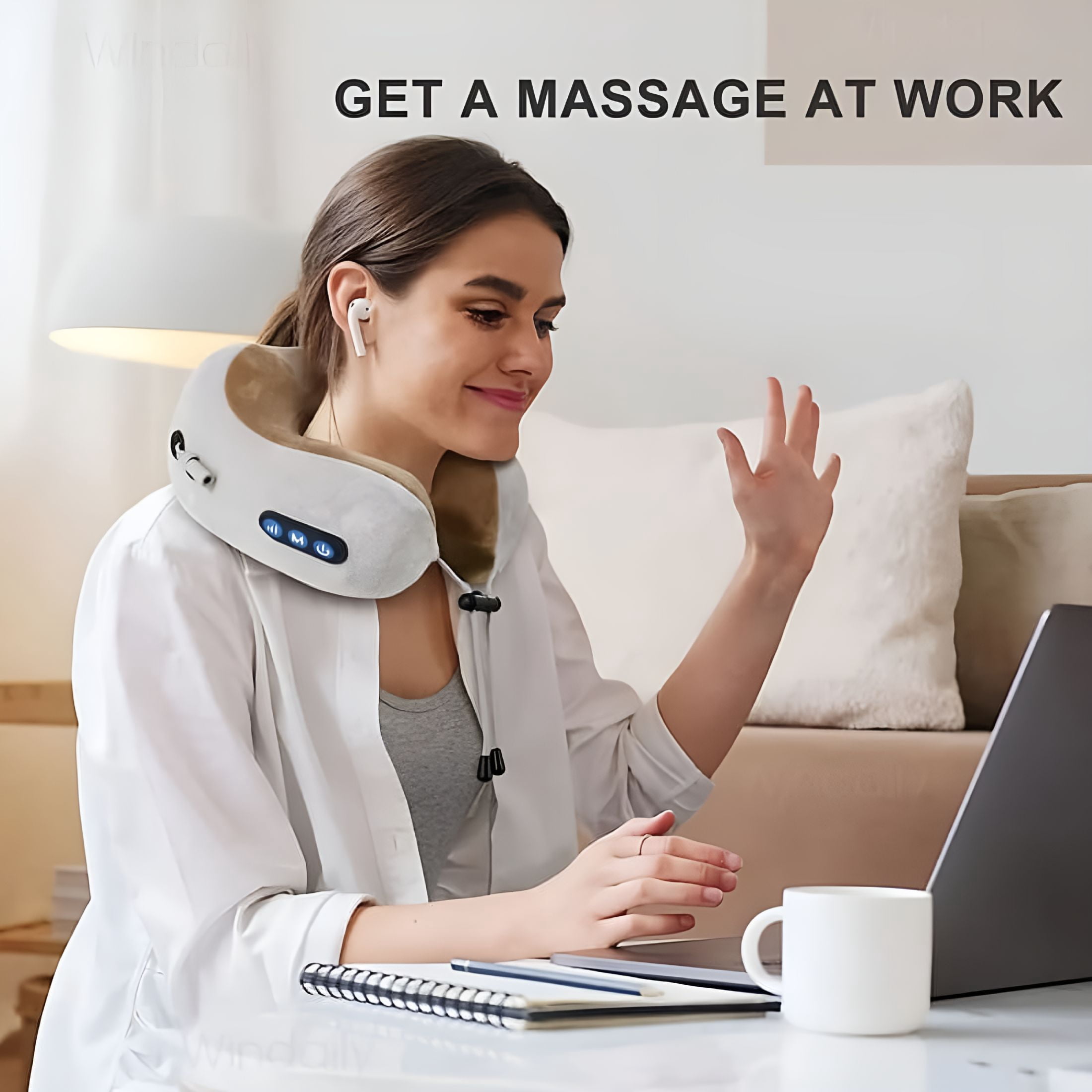 XIRQI 2026 New Neck Massage Pillow with Heat Kneading,Electric Cervical Massager with Slow Rebound Memory Support,Usb Rechargeable Lithium Battery,Durable- 4V-12V Portable Stress Relief Device