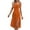 Orange, variant on Nmnitkp 2025 Women's Summer Beach Dress Crew Neck Cap Sleeve Smocked Floral Dress Flowy Short Dress Boho Flared Midi Dresses