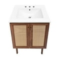 thumbnail image 6 of Classe 24 in. Brown Oak Bathroom Vanity With White, 3-Hole Ceramic Sink Top, 6 of 8