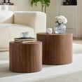 thumbnail image 5 of Kevinplus Nesting Coffee Table Set of 2, End Tables for Living Room, Apartment, Walnut, 5 of 14