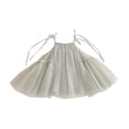 thumbnail image 2 of Huowey Toddler Kids Girls Princess Tutu Dress Cute Bow Strap Solid Color A-Line Ruffles Pleated Sleeveless Beach Summer Breathable Dresses Wedding Party Birthday Gowns Cozy Clothes,Green,6-12 Months, 2 of 6