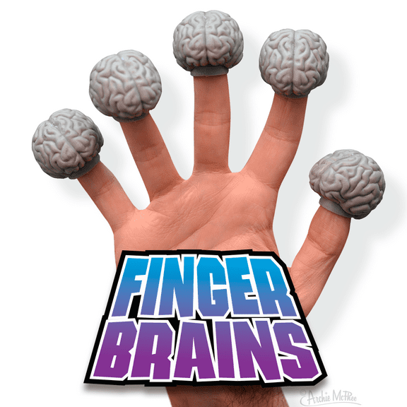 FINGER BRAINS - Finger Puppets Archie McPhee ( 5 Brains per order )
