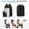 thumbnail image 5 of SYCNB Waterproof Lightweight Travel Backpack for Women, Laptop Backpack with Charging Port for College Student, Airline-Approved Carry On Backpack, Personal Item Travel Bag with Shoe Pouch Black, 5 of 7