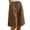 Coffee, variant on Women's Knee Length Casual Shorts in Soft Cotton Linen Blend with Elastic Waist Comfortable Wide Leg for Summer