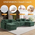 thumbnail image 5 of Wiilayok 145" U Shaped Sectional Sofa,Chenille Cloud Modular Sectional Sofa Couch Set with Double Chaise,Central Console,Cup Holder for Living Room,Green, 5 of 11