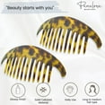 thumbnail image 3 of Parcelona French Alice Large Celluloid 12 Teeth Side Hair Combs for Women 2 Pcs, 3 of 33