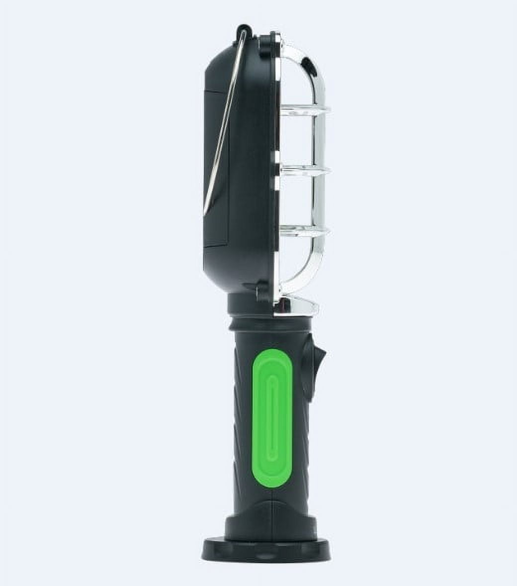 (2 pack) LitezAll 500-Lumen Classic Style LED Work Light with Hook and Magnet, Black/Green