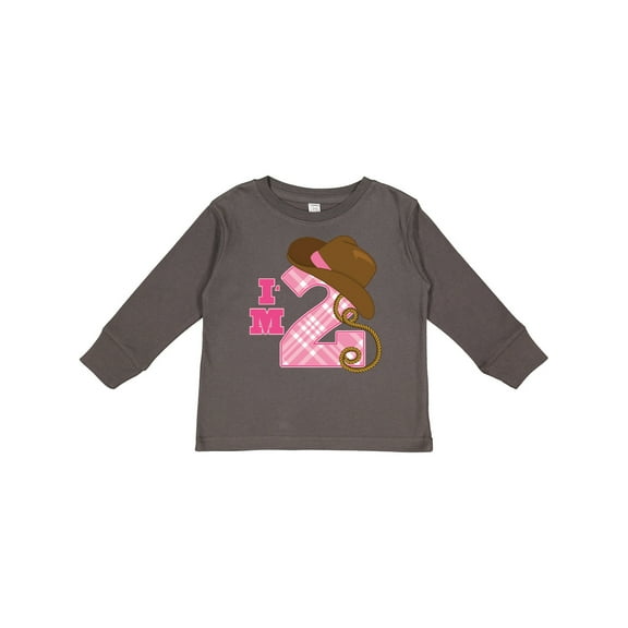 Inktastic 2nd Birthday 2 Year Old Cowgirl Hat Girls Long Sleeve Toddler T-Shirt