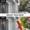 thumbnail image 3 of G128 Combo Pack: 6 Feet Tangle Free Spinning Flagpole (Silver) Ethiopia Ethiopian Flag 3x5 ft Printed 150D Brass Grommets (Flag Included) Aluminum Flag Pole, 3 of 8