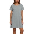 thumbnail image 3 of ShomPort Nursing Nightgown Breastfeeding Short Sleeve Round Neck Solid Color Maternity Sleepwear for Breastfeeding, 3 of 6