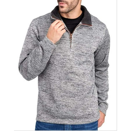 Weatherproof Vintage Men’s ¼ Zip Sweater Fleece Pullover (M, Grey ...