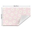 thumbnail image 3 of LNWH Daisy Pink Background Pattern Placemats, 6 PCS Heat Resistant Washable PVC Table Mats, 18"x12", 3 of 6