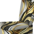 thumbnail image 4 of Designart "Golden Marble Waves in Geode II" Gold Wave Upholstered Accent Chair - Modern Arm Chair For Living Room, 4 of 5