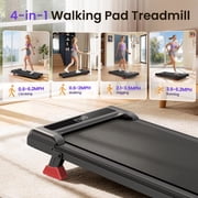 Evitormill Incline Walking Pad, 4 in 1 Under Desk Treadmill with Remote Control and LED Display, Compact Treadmill for Home & Office, Black
