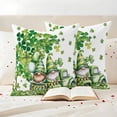 thumbnail image 3 of Saint Patrick's Day Pillow Covers 2 Pack Watercolor Truck Gnome Shamrocks Balloon Pillowcase Waterproof Outdoor Throw Pillow Cover for Patio Garden Square Cushion 18”x18”, 3 of 9