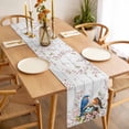 thumbnail image 3 of Birds Floral Table Runner - 70 Inch Long, Kitchen Dining Table Runner Dresser Scarves, Farmhouse Country Pink Flower Leaf Wood Grain Farmhouse Decor for Coffee Tables Wedding Party Banquet, 3 of 8