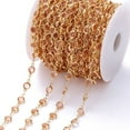 thumbnail image 1 of SPRING 1Meter/roll 6mm Colorful Crystal Beads Beaded Chain Glass Bead KC Gold Necklace Chain Accessories For DIY Jewelry Making Crafts Champagne, 1 of 6